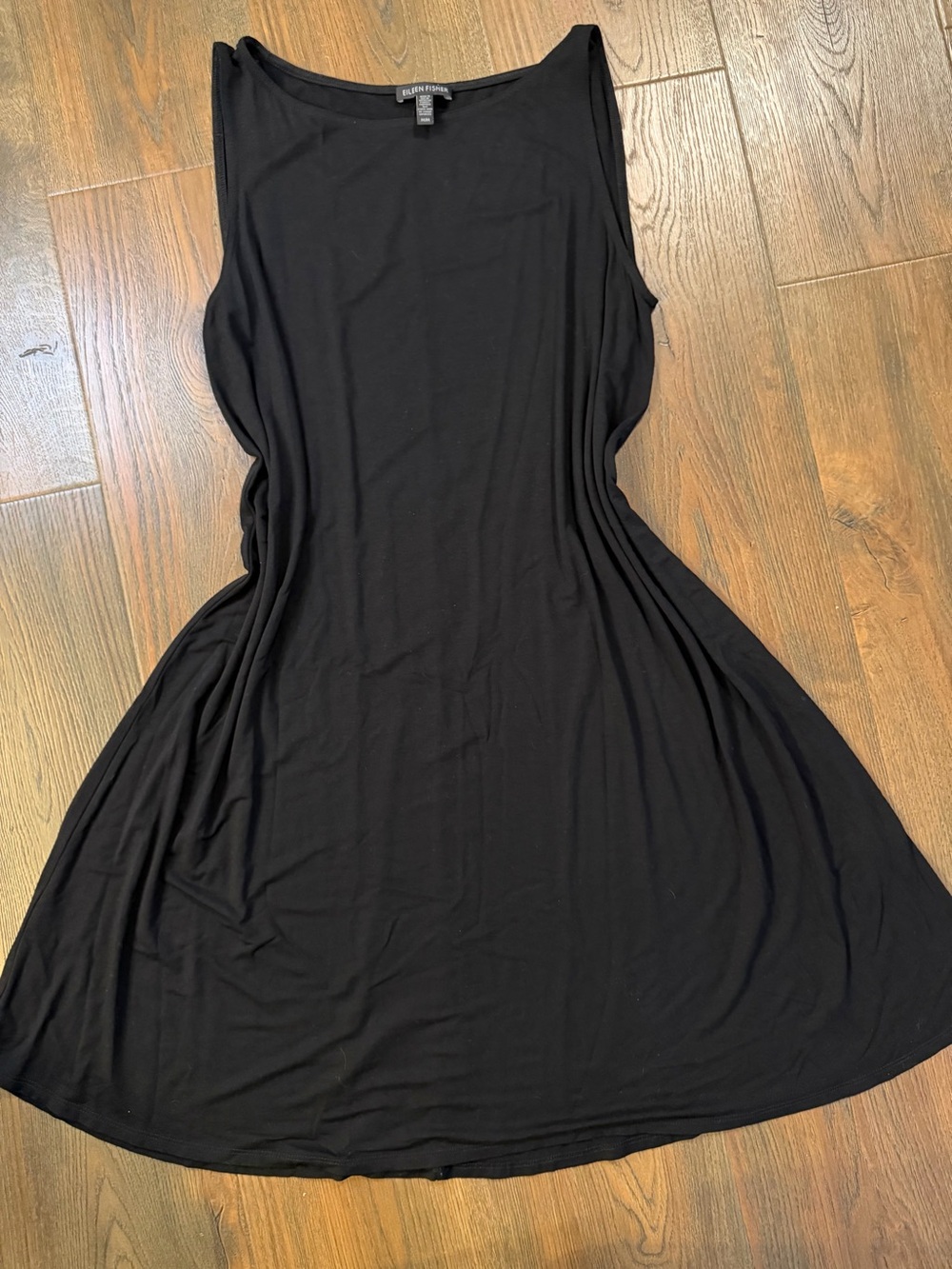 Eileen Fisher Black Sleeveless A-Line Shift Dress